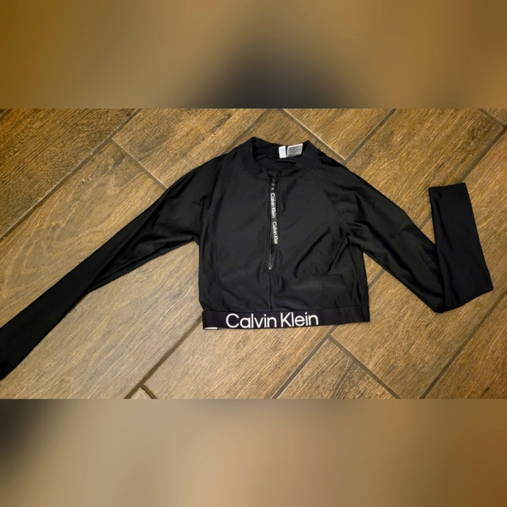 Calvin Klein Black / White Tankini /Girls Size Medium 10 /12